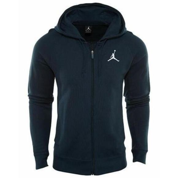 Jordan Mens Full Zip Hoodie Size S Color Dark Army Heather/Black